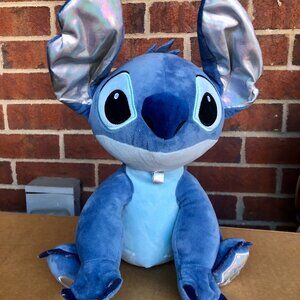 Rare Disney 100 Years of Wonder 100th Anniversary Stitch Plush 14" Silver Ears
